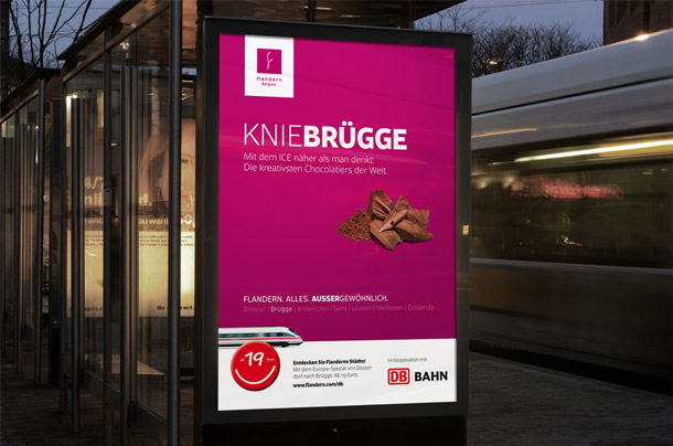 Aclewe Werbe­agentur zeigt City Light Poster Flanders Städte